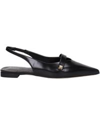 Max Mara - Black Leather Ballet Flats - Lyst