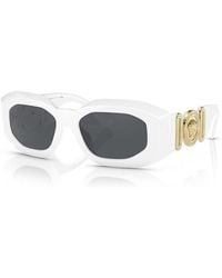 Versace - Oval Full Rim, With A Fuchsia Frame And Dark Lens - Lyst
