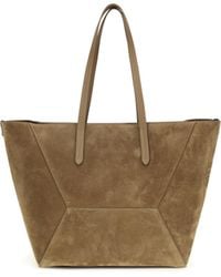Brunello Cucinelli - Suede Bc Tote Bag Calf Leather Bos Taurus Shoulder - Lyst
