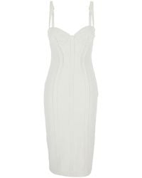 Elisabetta Franchi - Sleeveless Dress With Bustier Neckline And Rear Single Slit - Lyst