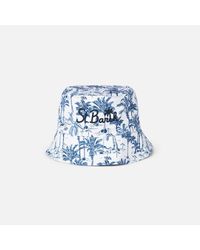 Mc2 Saint Barth - Cotton Bucket Hat With Front Embroidery And Toile De Jouy Pattern - Lyst