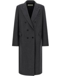 Dries Van Noten - Double-Breasted Wool Coat With Structured Silhouette - Lyst