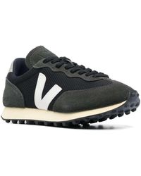 Veja - 'rio' Black Low Top Sneakers With Logo Patch And Mesh And Suede Inserts Man - Lyst