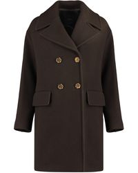 Pinko - Double-breasted Wool Coat - Lyst
