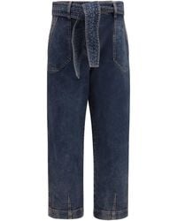 Giorgio Armani - Wide-Leg Jeans With Belt - Lyst