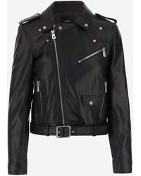 Pinko - Leather Biker Jacket - Lyst