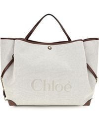 Chloé - Large Carry Tote Bag Cotton Shoulder - Lyst