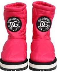 Dolce & Gabbana - Viscose Padded Mid Calf Boots Shoes Polyester Pu - Lyst