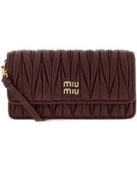 Miu Miu - Mini Nappa Leather Crossbody Handbag 17.5Cm X 9.5Cm X 4Cm - Lyst
