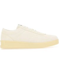 Jil Sander - Ivory Suede Sneakers - Lyst