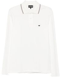 Emporio Armani - Logo-Embroidered Cotton Polo - Lyst