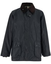 Barbour - Jacket 'Mwx0018Sg91' With Classic Contrast Cotton Collar - Lyst