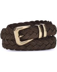 Brunello Cucinelli - Leather Woven Belt Calf Bos Taurus E Braces - Lyst