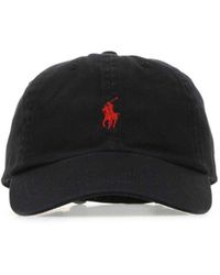 Polo Ralph Lauren - Black & Red Cotton Chino Baseball Cap - Lyst