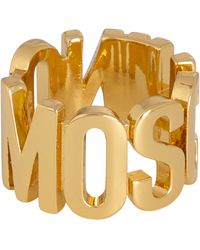Moschino Lettering Logo Lettering Logo Ring - Metallic