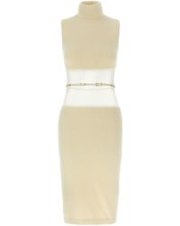 Elisabetta Franchi - Gauze Insert Dress - Lyst