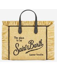 Mc2 Saint Barth - Mini Vanity Straw Bag With Embroidery - Lyst