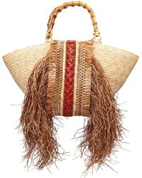 La Milanesa - Orizzonte I Straw Shopping Bag With Fringes - Lyst