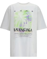 Balenciaga - Printed Cotton T-Shirt Cotton; Elastane T-Shirts - Lyst