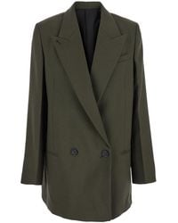 TOTEME - Double-Breasted Wool Blend Jacket - Lyst