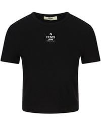 Fendi - Logo Cotton T-Shirt - Lyst