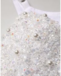 Dolce & Gabbana - Pearls Beaded Corset Bustier Crop Top Elastane Polyester - Lyst