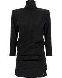 The Attico - The Attico Viscose Mini With Asymmetrical Drapes Dress - Lyst