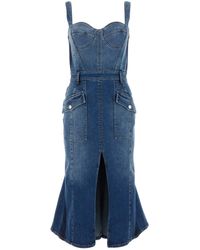 Alexander McQueen - Denim Bustier Dress - Lyst