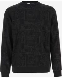 Karl Lagerfeld - Cotton Blend Sweatshirt With Logo - Lyst