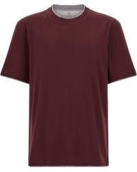 Brunello Cucinelli - Double-Layer Cotton T-Shirt - Lyst