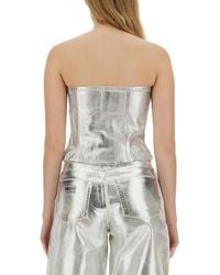 Ganni - Organic Cotton Slim Fit Denim Top Tops - Lyst