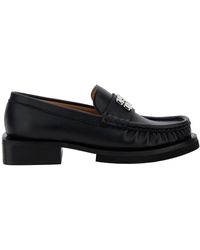 Ganni - 'butterfly' Black Loafers With Logo Detail In Leather Woman - Lyst