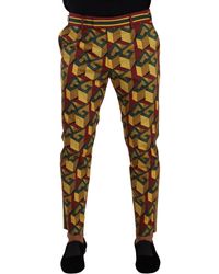 Dolce & Gabbana - Multicolor Logo Mania Cotton Tapered Trouser Pants - Lyst