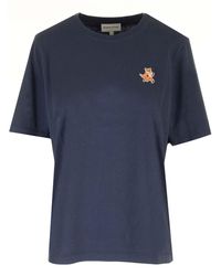 Maison Kitsuné - T-Shirt With Speedy Fox Patch - Lyst