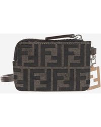 Fendi - Wallet Ff Jacquard Fabric Calfskin & Cardholders - Lyst