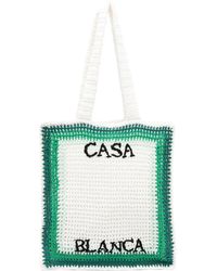 Casablanca - White And Green Tennis Crochet Bag - Lyst