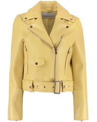 Stand Studio Esmeralda Vegan Leather Biker Jacket - Yellow