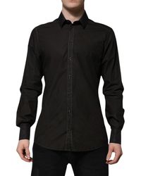 Dolce & Gabbana - Cotton Jacquard Collar Dress Shirt - Lyst
