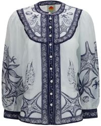 FARM Rio - Seaside Print Blouse Coast Scarf Off - Lyst