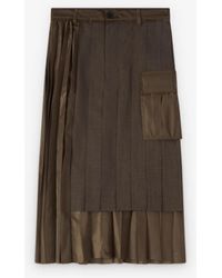 Sacai - Jupe Hybride Suiting X Nylon Twill Skirt Marron - Lyst
