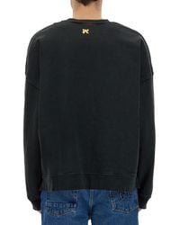 Palm Angels - Burning Monogram Print Sweatshirt Cotton Sweatshirts - Lyst