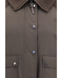Brunello Cucinelli - Down Jacket With Wool Sleeves Outer: Polyester Puffer - Lyst