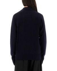 Studio Nicholson - Inverness Shirt With Polo Collar Extrafine Merino Jumpers - Lyst