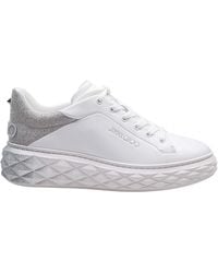 Jimmy Choo - Elegant Leather Sneaker With Glitter Gradient - Lyst