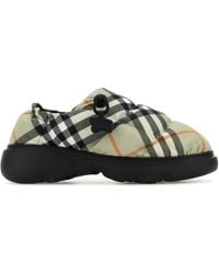 サンダル・ミュール BURBERRY Printed Fabric Pillow Check Slip Ons Burberry Check Pattern Pillow Mules | Neutrals | FARFETCH
