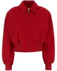 Prada - Denim Bomber Jacket - Lyst