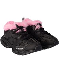 Balenciaga - Track Faux Fur-Lined Sneakers - Lyst