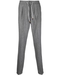 Brunello Cucinelli - Pinstripe Drawstring Trousers - Lyst