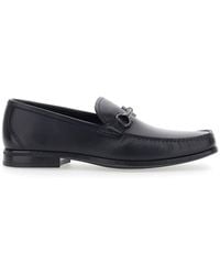 Ferragamo - Loafers With Gancini Detail, Leather Calfskin - Lyst