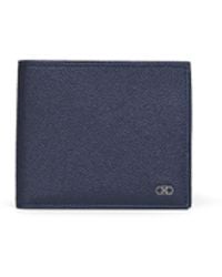 Ferragamo - Dark Hammered Calfskin Gancini Wallet<Br - Lyst